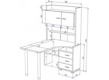 Компьютерный стол Домино СР-133-150 Ш-Ч-левый