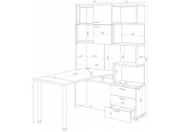 Компьютерный стол Домино СР-500М/140 ШБЕБЕ-Ч-левый