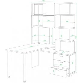 Компьютерный стол Домино СР-500М/160 КБЕК-правый