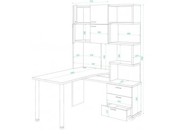 Компьютерный стол Домино СР-500М/160 Ш-Ч-правый