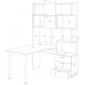 Компьютерный стол Домино СР-500М/190 К-правый