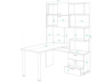 Компьютерный стол Даланта СР-500М/190 ШКК-Ч-левый