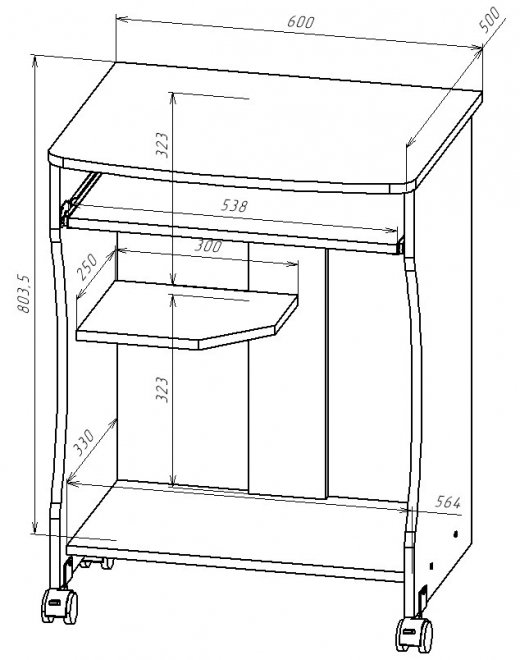 Компьютерный стол Джаз-27 дуб сонома