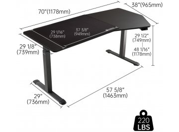 Компьютерный стол Eureka ERK-EDI-HTG-SW