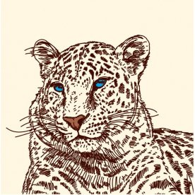 Компьютерный стол Галерея 1200 (с радиусной надстройкой) дуб млечный / крем / рисунок Снежный барс