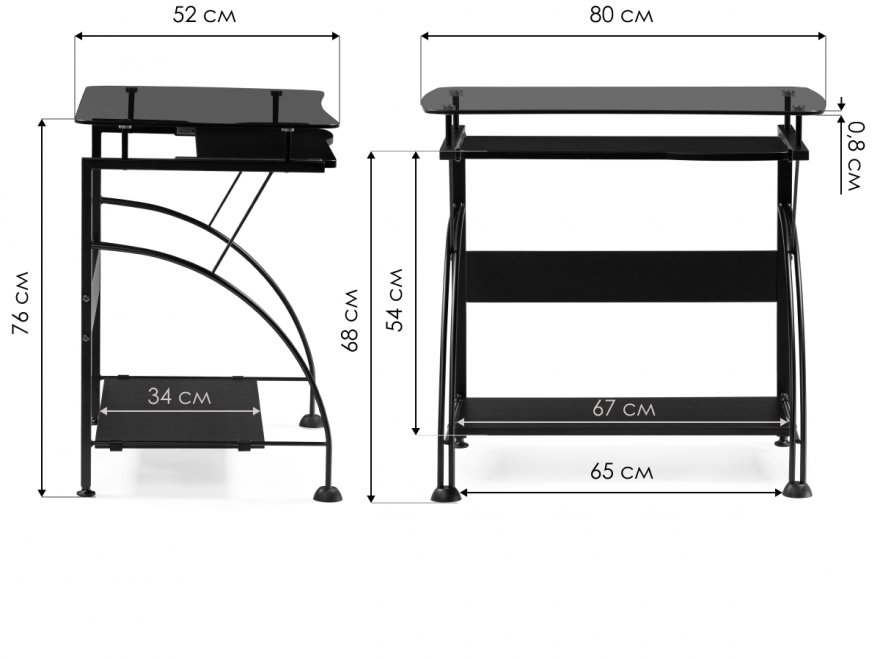 Компьютерный стол Glen black