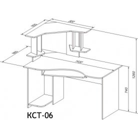 Компьютерный стол КСТ-06+КТ-03