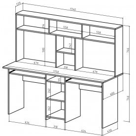 Компьютерный стол Найт-10К с надстройкой