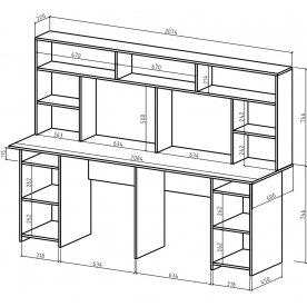 Компьютерный стол Лайт-12 с надстройкой