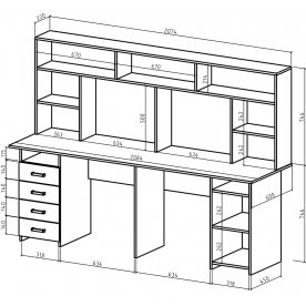 Компьютерный стол Лайт-14 с надстройкой