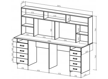 Компьютерный стол Найт-15 с надстройкой