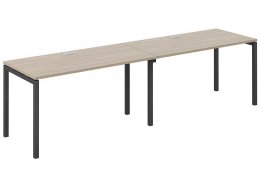 Компьютерный стол SG.222 2400х700х750 40х40 антрацит / дуб светлый