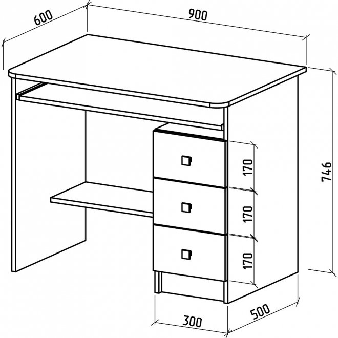 Компьютерный стол Бостон-5 дуб молочный