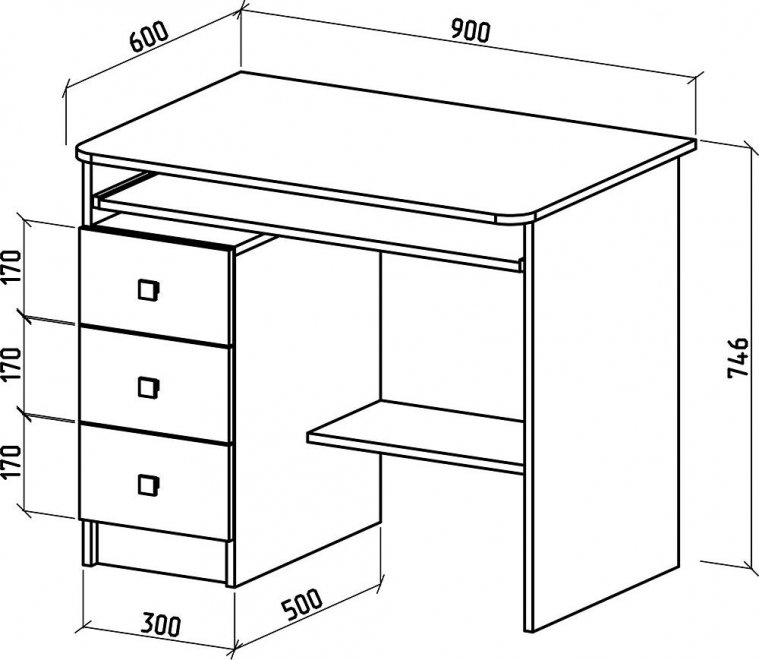 Компьютерный стол Бостон-6 дуб молочный