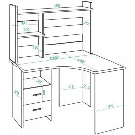 Письменный стол Гарина СКЛ-Угл120+НКЛ-120 БЕК левый
