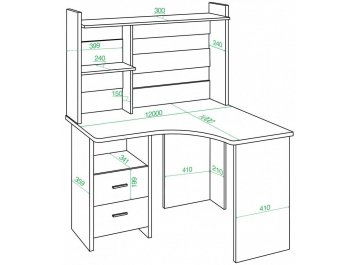 Письменный стол Домино Lite СКЛ-Угл120+НКЛ-120 КБЕ левый