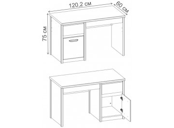 Письменный стол Джаз 1D2S
