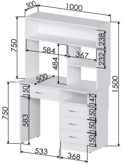 Письменный стол Хит-42 белый