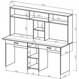 Письменный стол Лайт-10Я с надстройкой