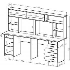 Письменный стол Лайт-13 с надстройкой