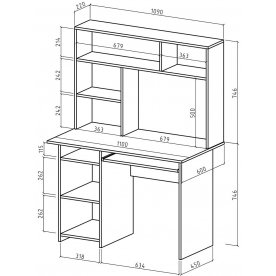 Письменный стол Лайт-2К с надстройкой