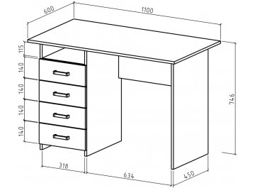 Письменный стол Лайт-4