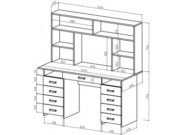 Письменный стол Лайт-9Я с надстройкой