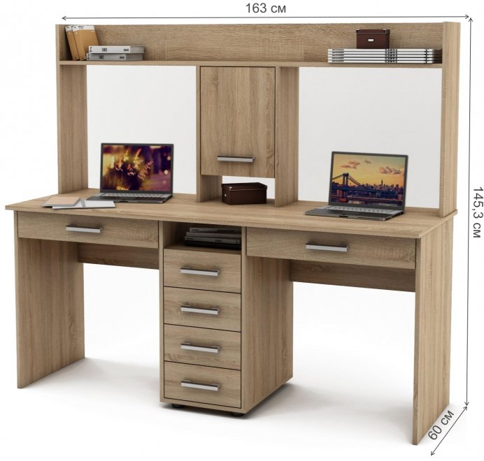 Письменный стол Остин-16Я дуб сонома