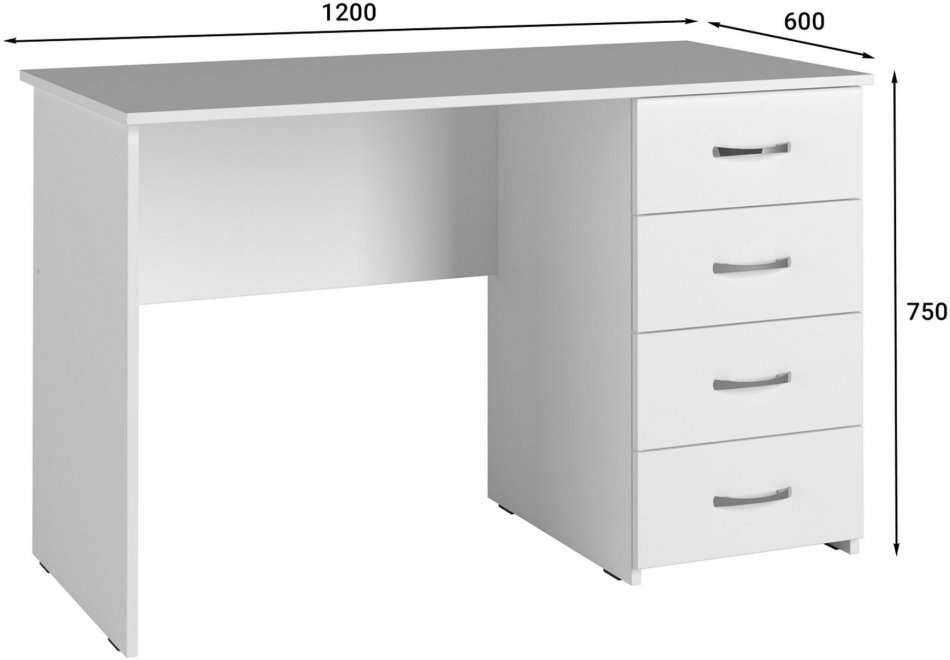 Письменный стол С-111К белый структурный
