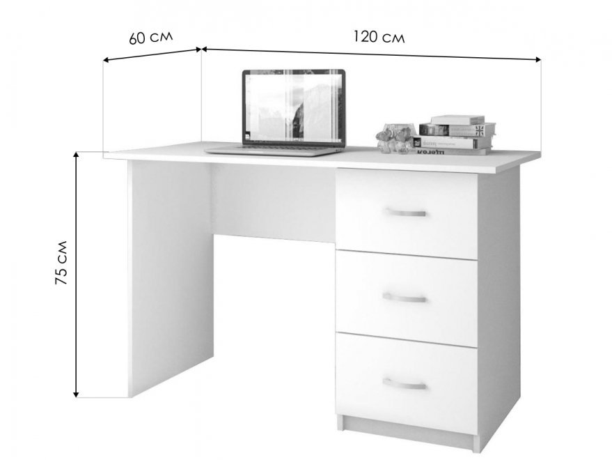 Письменный стол Сити-1 белый