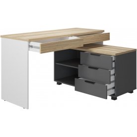 Письменный стол Скайлайт СЛ-22К блэквуд ячменный / графит / белый / меренга