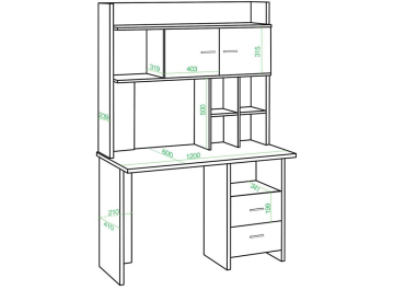 Письменный стол СКЛ-Прям120Р+НКЛХ-120