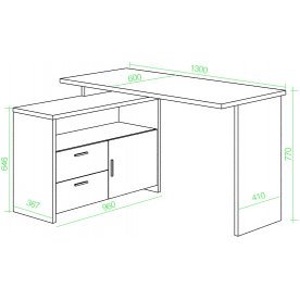 Письменный стол СКЛ-ПРЯМ130+ТБЛ