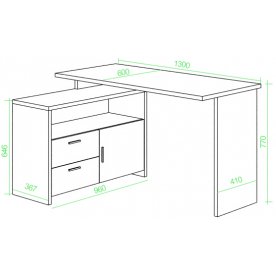 Письменный стол Беланта-ПРЯМ130+ТБЛ