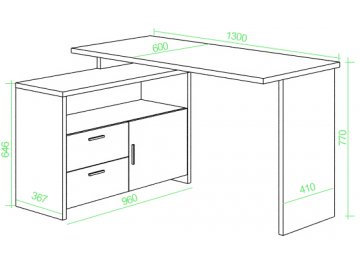 Письменный стол СКЛ-ПРЯМ130+ТБЛ