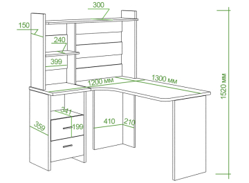 Письменный стол Беланта-Угл130+НКЛ-120