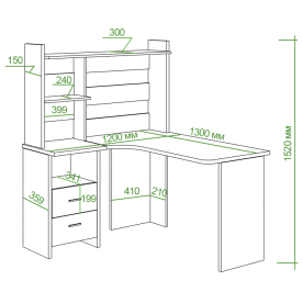 Письменный стол СКЛ-Угл130+НКЛ-120