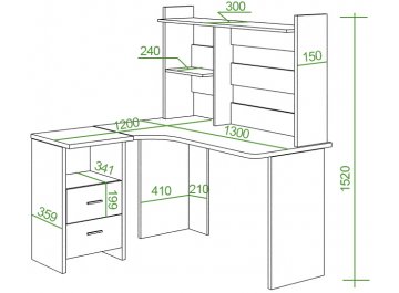 Письменный стол Беланта-Угл130+НКЛ-130