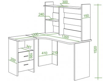 Письменный стол СКЛ-Угл130+НКЛ-130