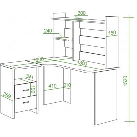 Письменный стол СКЛ-Угл130+НКЛ-130