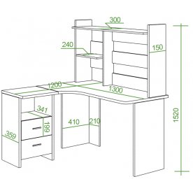 Письменный стол Беланта-Угл130+НКЛ-130