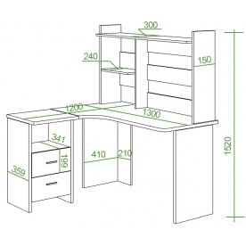 Письменный стол Беланта-Угл130+НКЛ-130