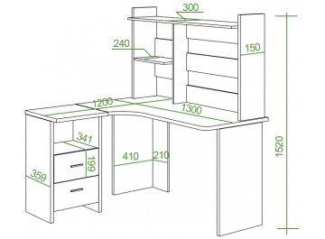 Письменный стол СКЛ-Угл130+НКЛ-130