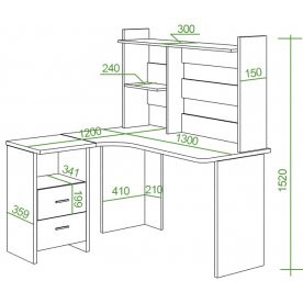Письменный стол Беланта-Угл130+НКЛ-130