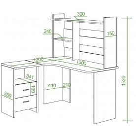 Письменный стол Беланта-Угл130+НКЛ-130