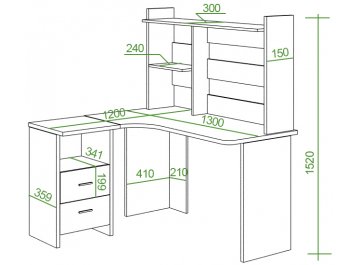 Письменный стол СКЛ-Угл130+НКЛ-130