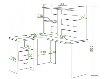 Письменный стол СКЛ-Угл130+НКЛ-130