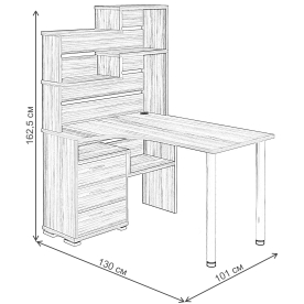 Письменный стол СР-132-130 К-ЛЕВ левый
