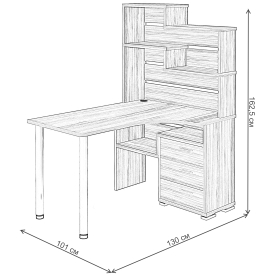 Письменный стол СР-132-130 КБЕ-ПРАВ правый