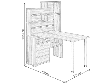 Письменный стол Жаспера-132-130 Н левый
